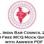 ALL India Bar Council 2023 – 1100 Free MCQ Mock Question with Answer PDF