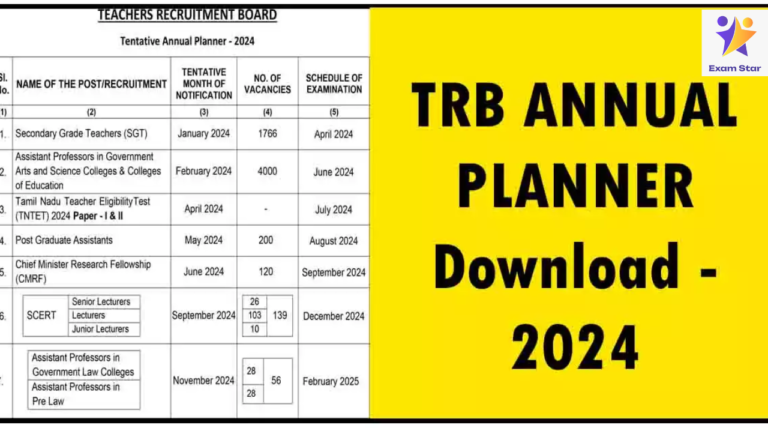 TNPSC – TRB ANNUAL PLANNER Download – 2024