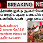 UPSC CAPF Recruitment 2024: டிகிரி முடித்தவர்களுக்கு சூப்பர் வேலை! UPSC மூலம் மத்திய ஆயுத படையில் 506 காலிப்பணியிடங்கள் – முழு தகவல்கள்!