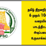TNPSC – தமிழ் திறனறித் தேர்வு – 6 முதல் 10ம் வகுப்பு வரையிலான பாடத்திட்டத்தின் அடிப்படையில் உருவாக்கப்பட்டது
