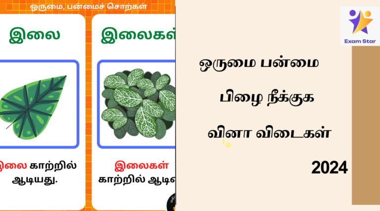 ஒருமை – பன்மை பிழை TNPSC PREVIOUS YEAR QUESTIONS 2024