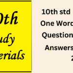 10th Std One Words Questions & Answers Pdf Download 2024